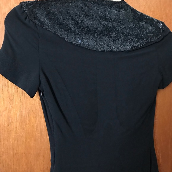 NWT Jasmine Di Milo Fluorine Black Silk Georgette Sequined Dress, Size 2 - Picture 11 of 13